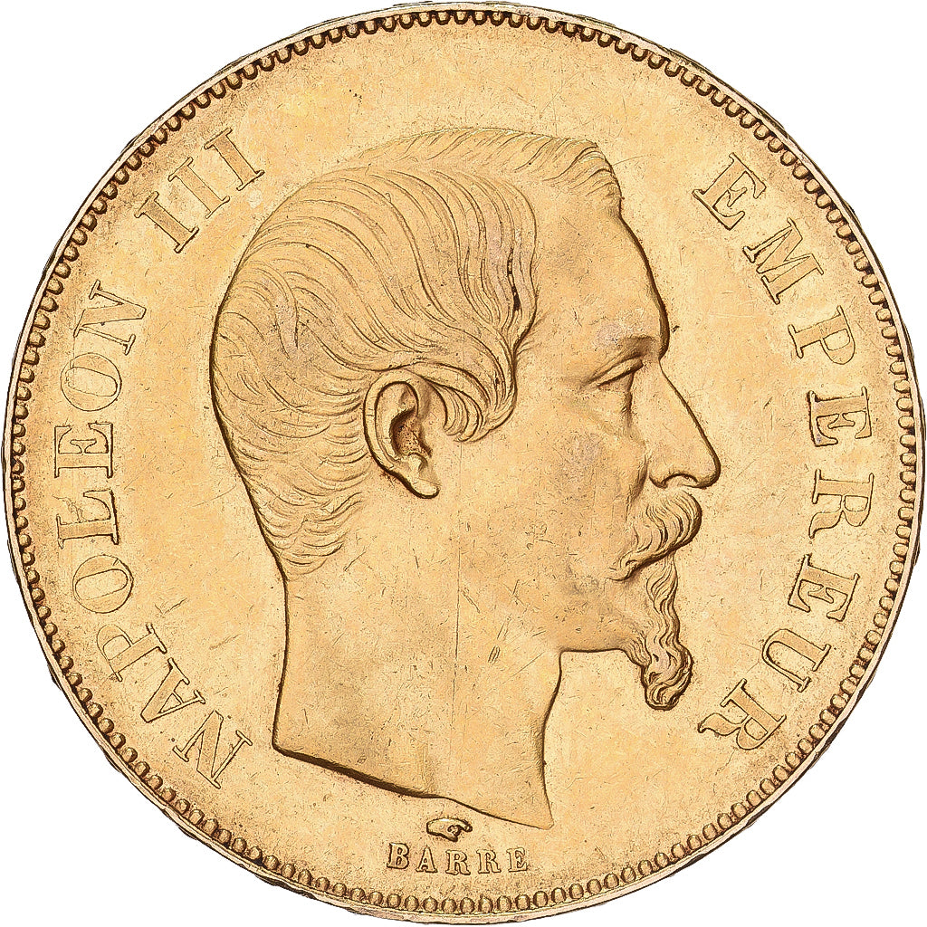 France, Napoleon III, 50 Francs, 1857, Paris, Gold, AU(55-58), Gadoury:1111