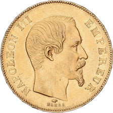Francja, Napoleon III, 50 Francs, 1857, Paris, Złoto, AU(55-58), Gadoury:1111