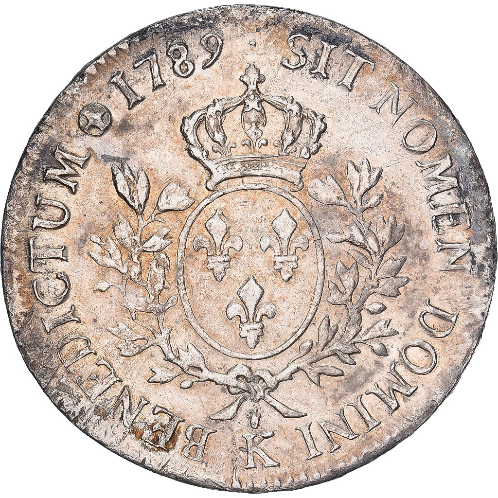 França, Louis XVI, Ecu aux branches d'olivier, 1789, Bordeaux, Prata