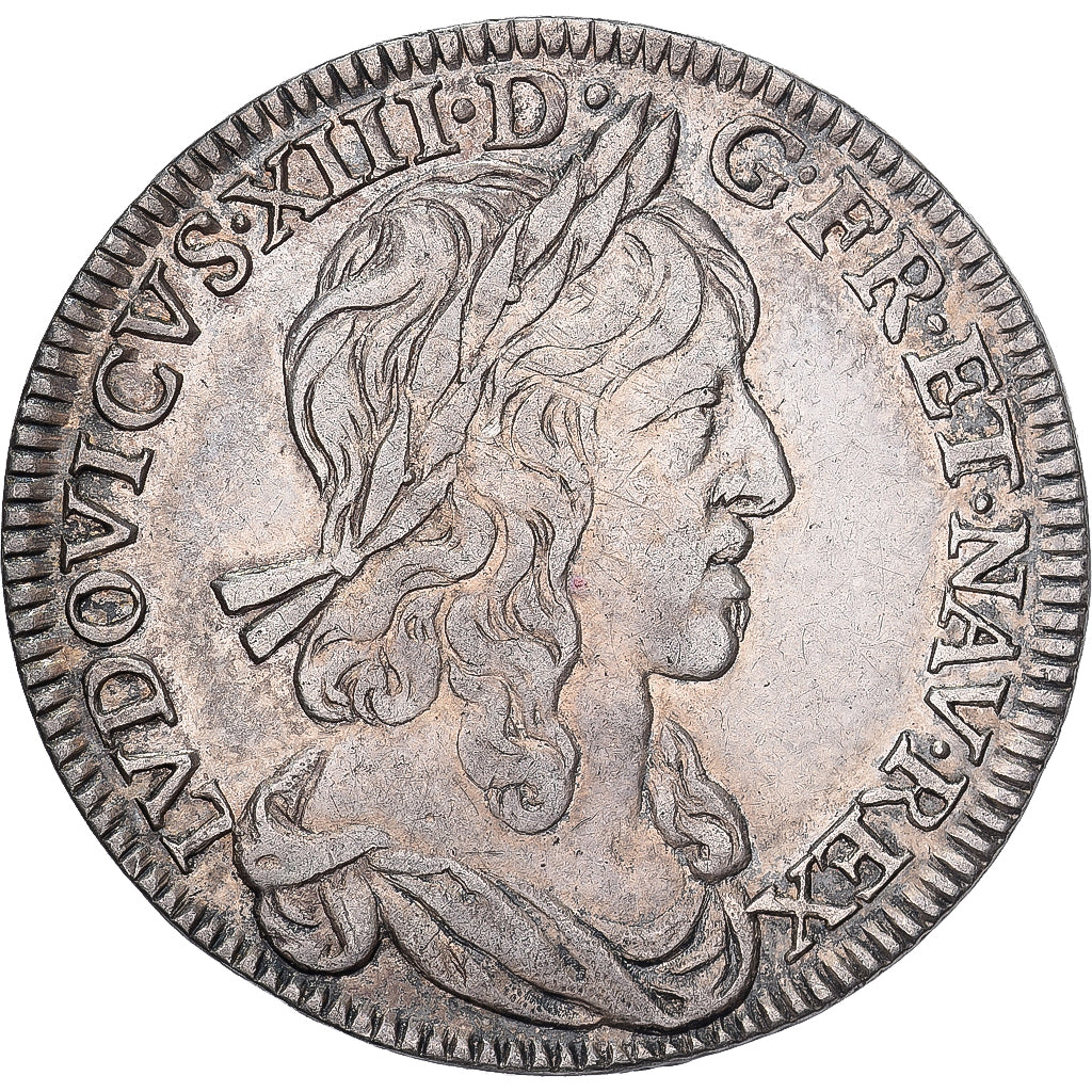 França, Louis XIII, 1/4 Écu, 1er poinçon de Warin, 1642, Paris, Prata