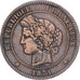 Frankreich, 10 Centimes, Cérès, 1871, Paris, Bronze, SS, Gadoury:265