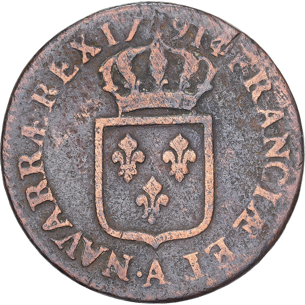 France, Louis XVI, 1 Sol, 1791, Paris, Cuivre, TB, Gadoury:350