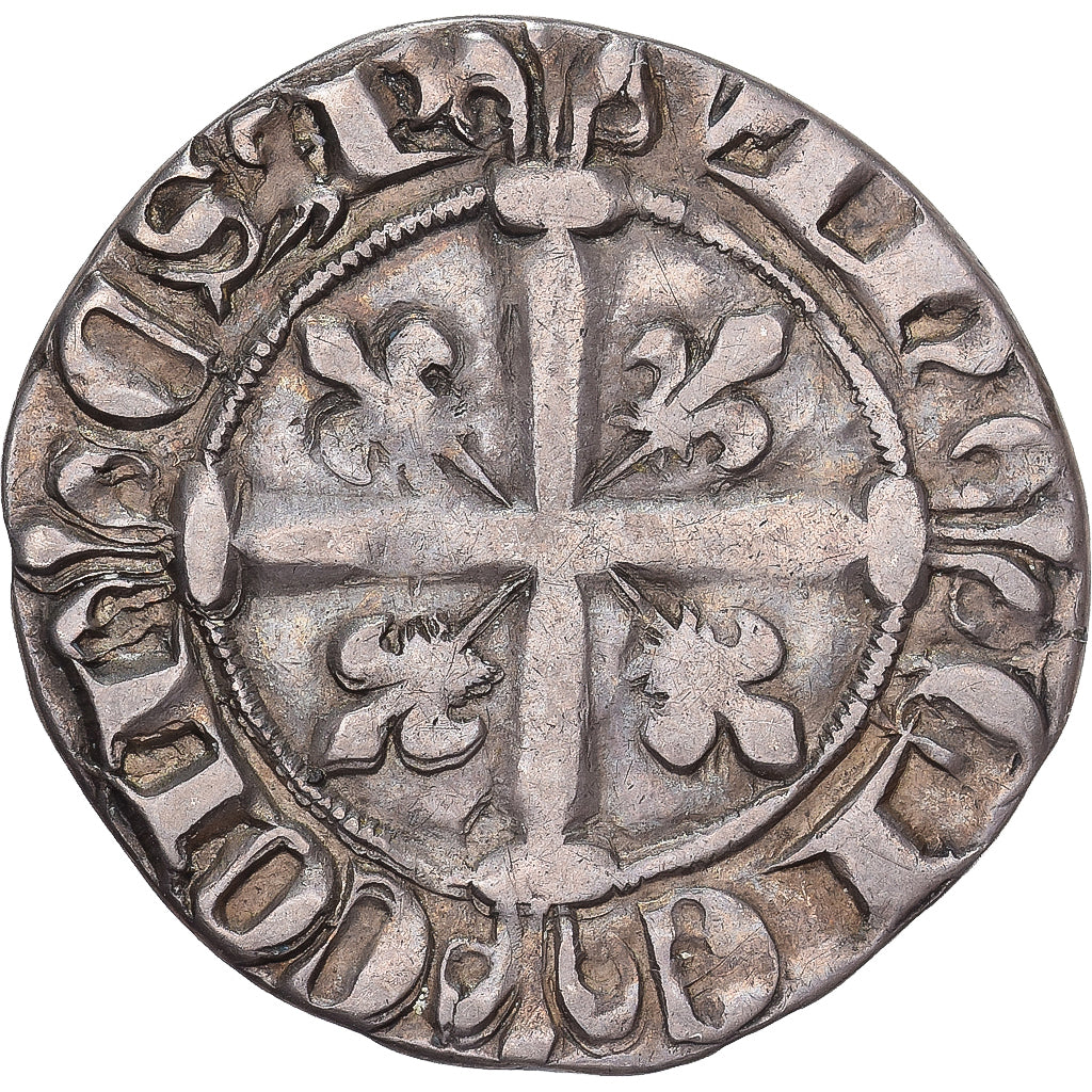Frankrijk, Robert d'Anjou, Sol coronat, 1309-1343, Avignon, Zilver, ZF+