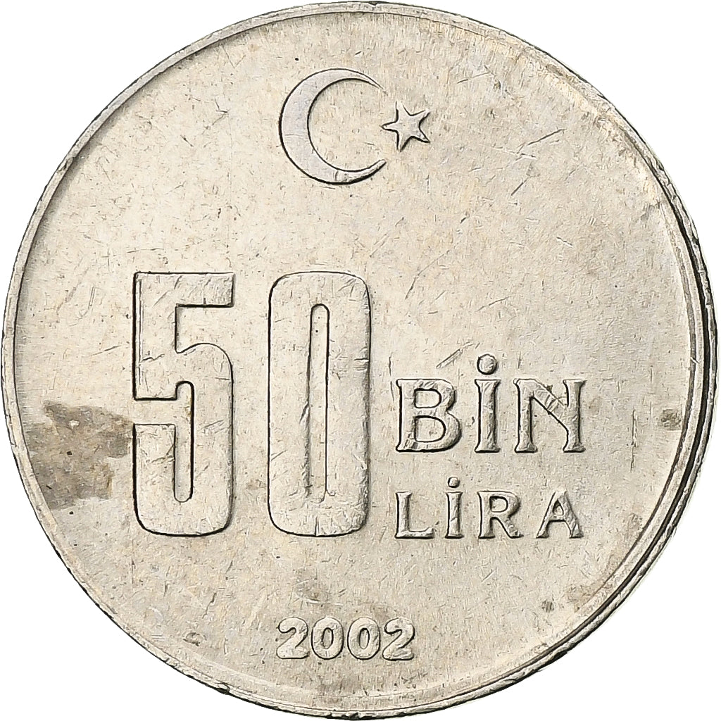 Turquía, 50000 Lira, 50 Bin Lira, 2002