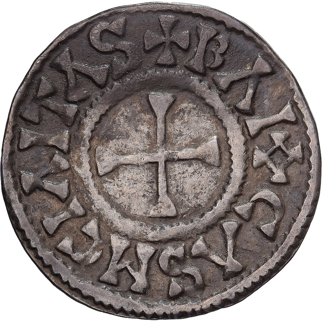 West Francia, Charles II le Chauve, Denarius, 864-875, Bayeux, Argento, BB+