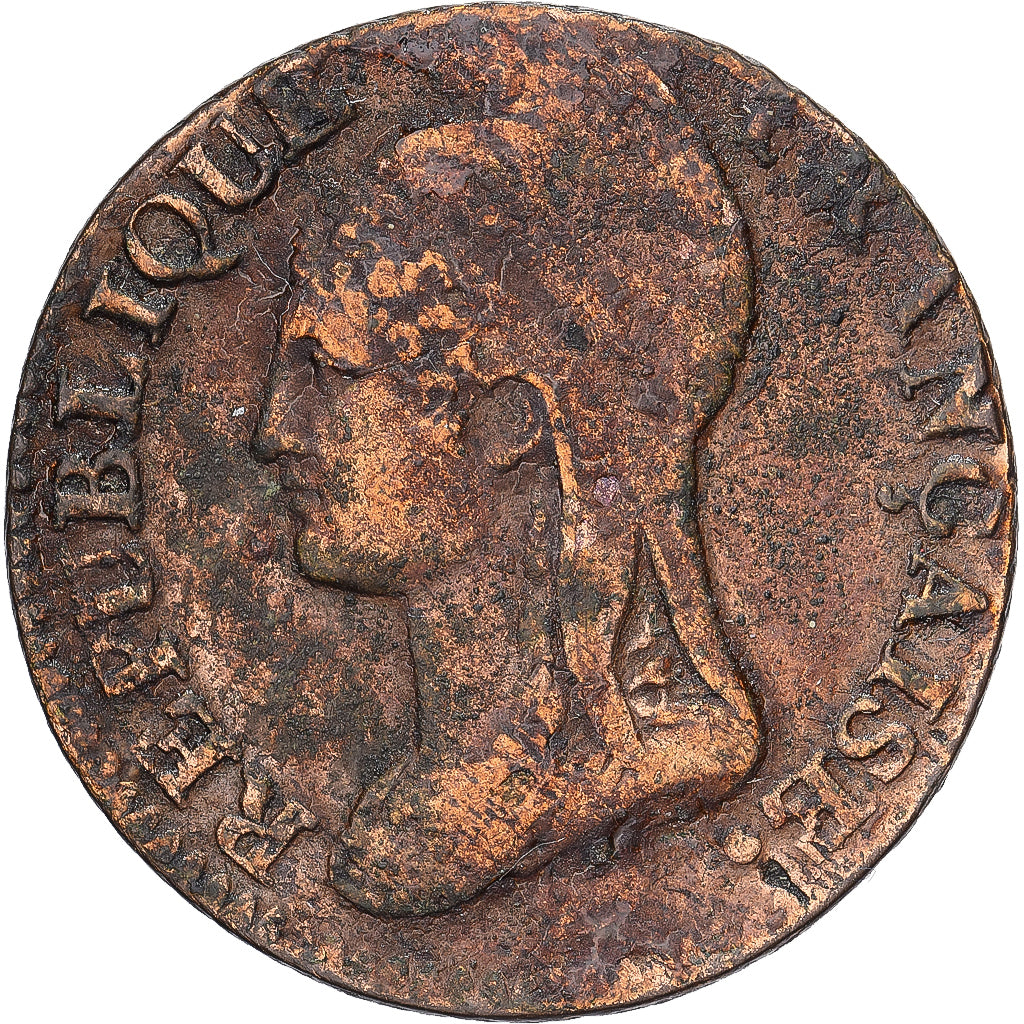 France, 5 Centimes, Dupré, AN 4, Limoges, Cuivre, TB+, Gadoury:124