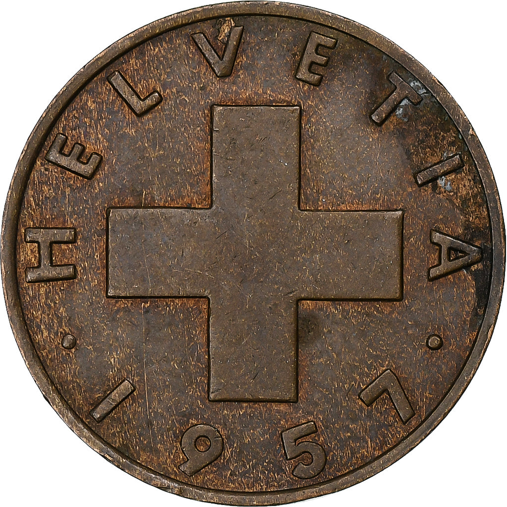 Switzerland, 2 Rappen, 1957