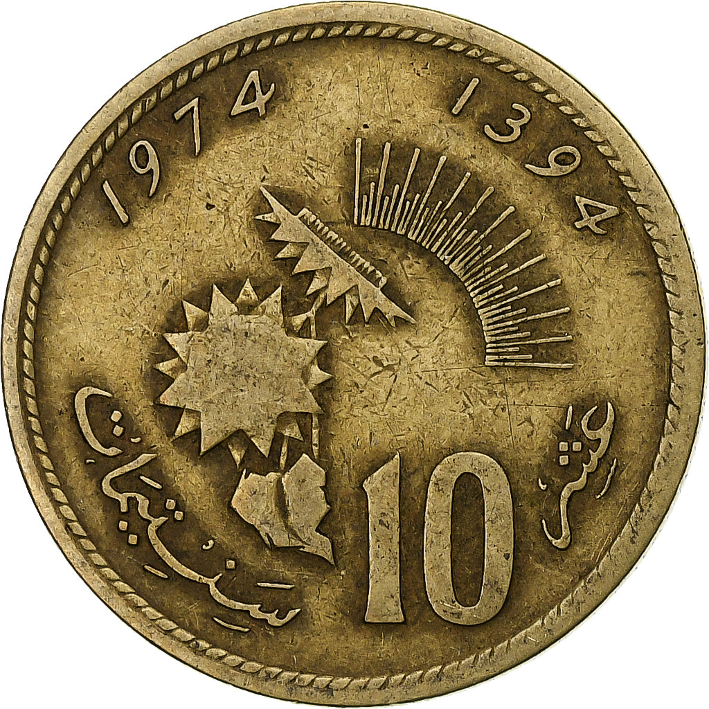 Marruecos, 10 Santimat, 1974/AH1394