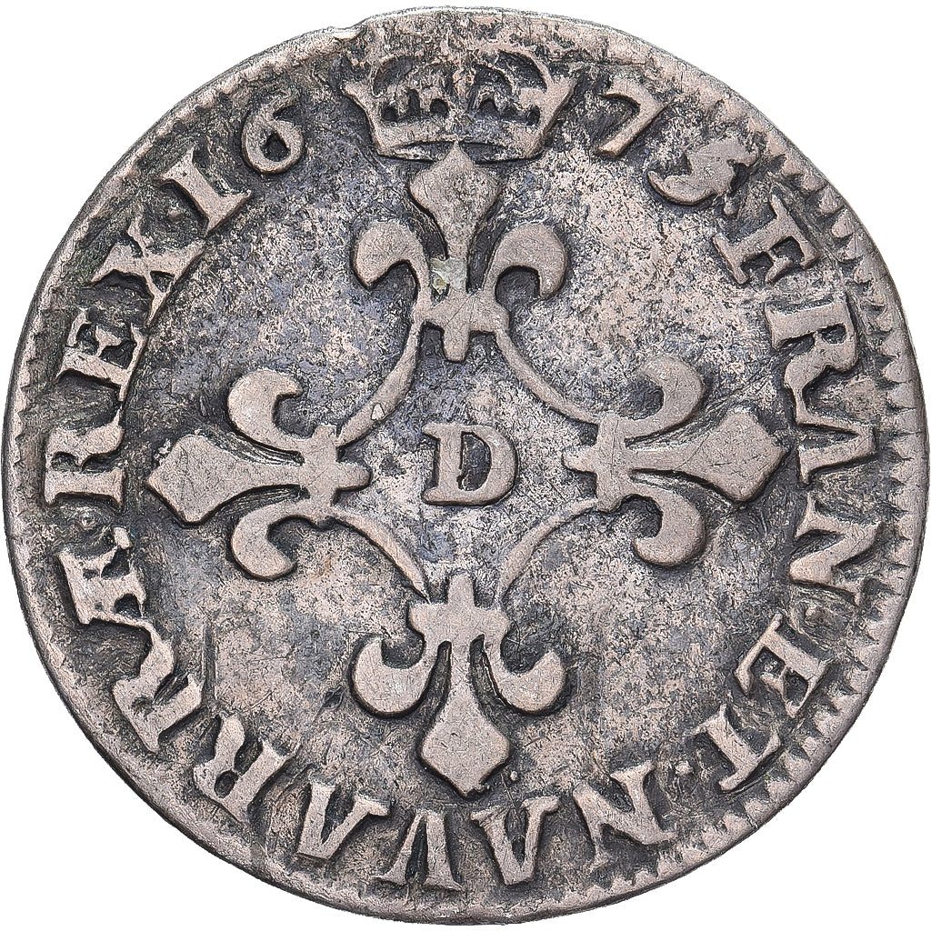 França, Louis XIV, 4 Sols des Traitants, 1675, Vimy, Prata, VF(30-35)