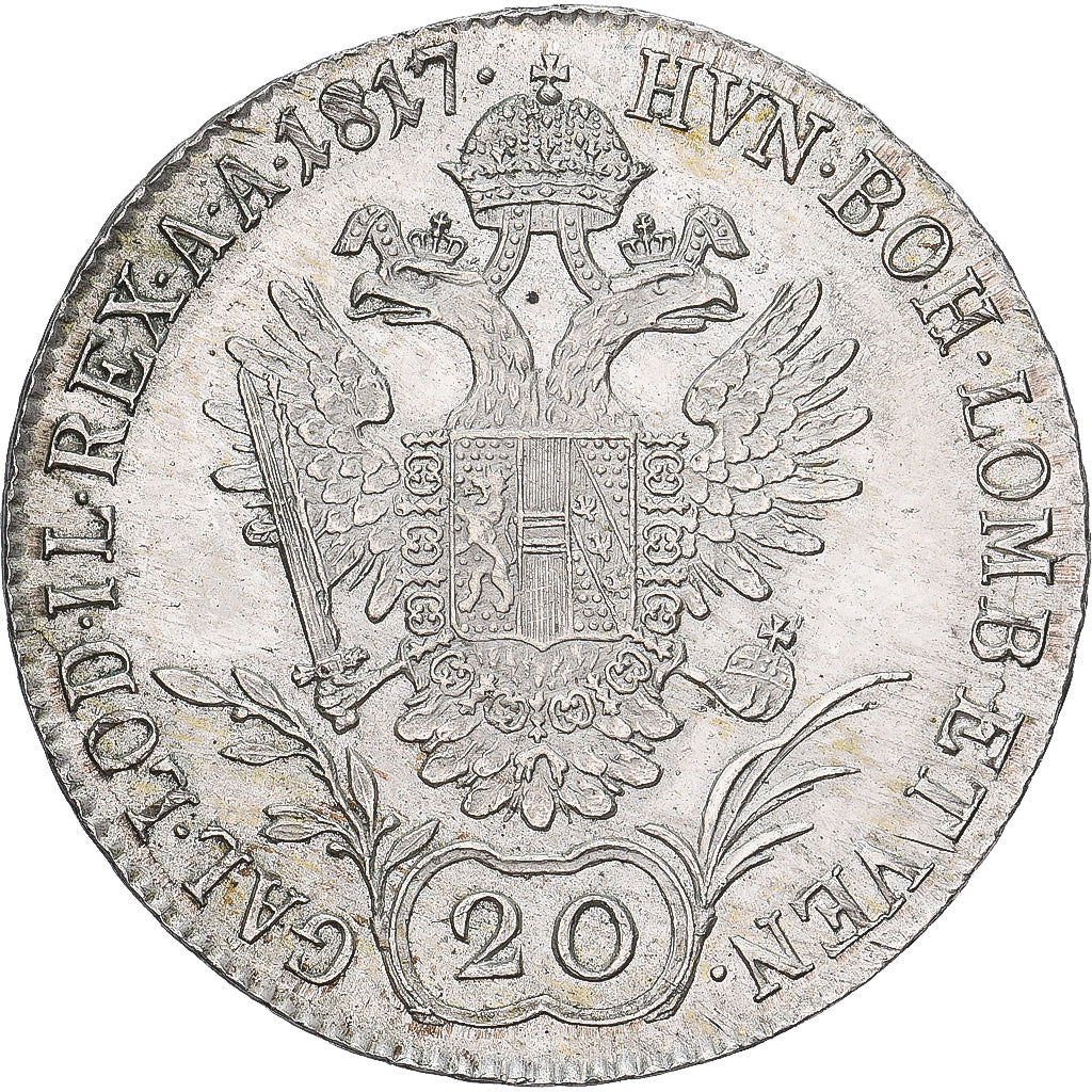 Austria, Franz I, 20 Kreuzer, 1817, Vienna, Silver, AU(55-58), KM:2143