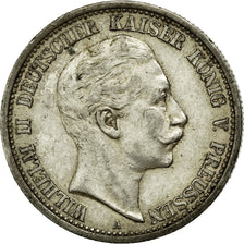 Coin, German States, PRUSSIA, Wilhelm II, 2 Mark, 1908, Berlin, AU(50-53)
