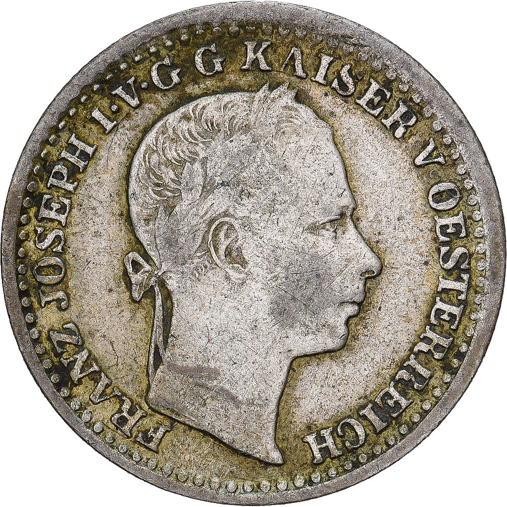 Austria, Franz Joseph I, 10 Kreuzer, 1859, Milan, Plata, MBC, KM:2204