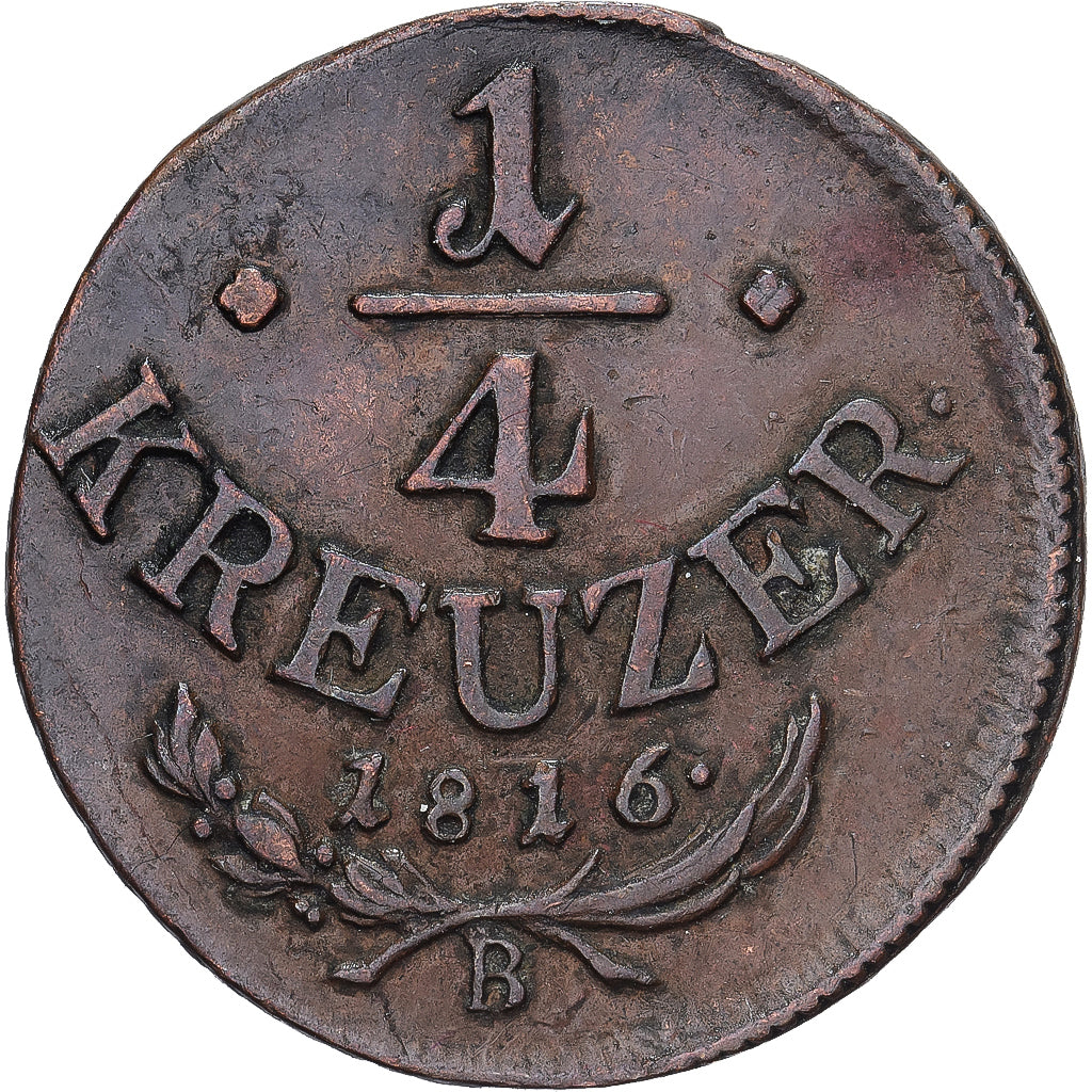 Áustria, Franz I, 1/4 Kreuzer, 1816, Kremnica, Cobre, EF(40-45), KM:2107