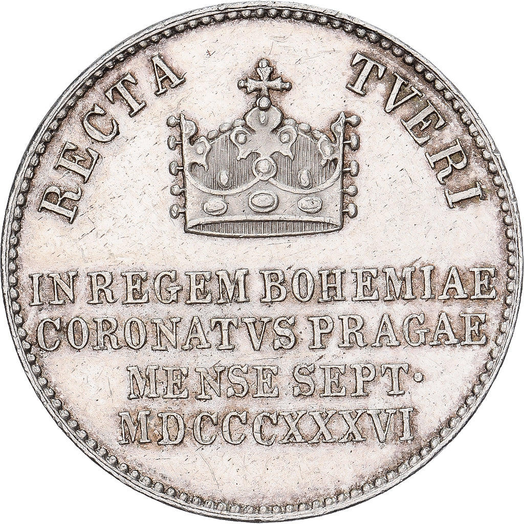 Áustria, medalha, Ferdinand Ier, Coronation as Bohemian King, 1836, Prata