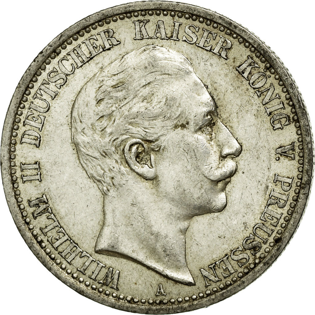 Coin, German States, PRUSSIA, Wilhelm II, 2 Mark, 1911, Berlin, AU(55-58)