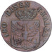 Prússia, Friedrich Wilhelm III, 2 Pfenninge, 1826, Düsseldorf, Cobre