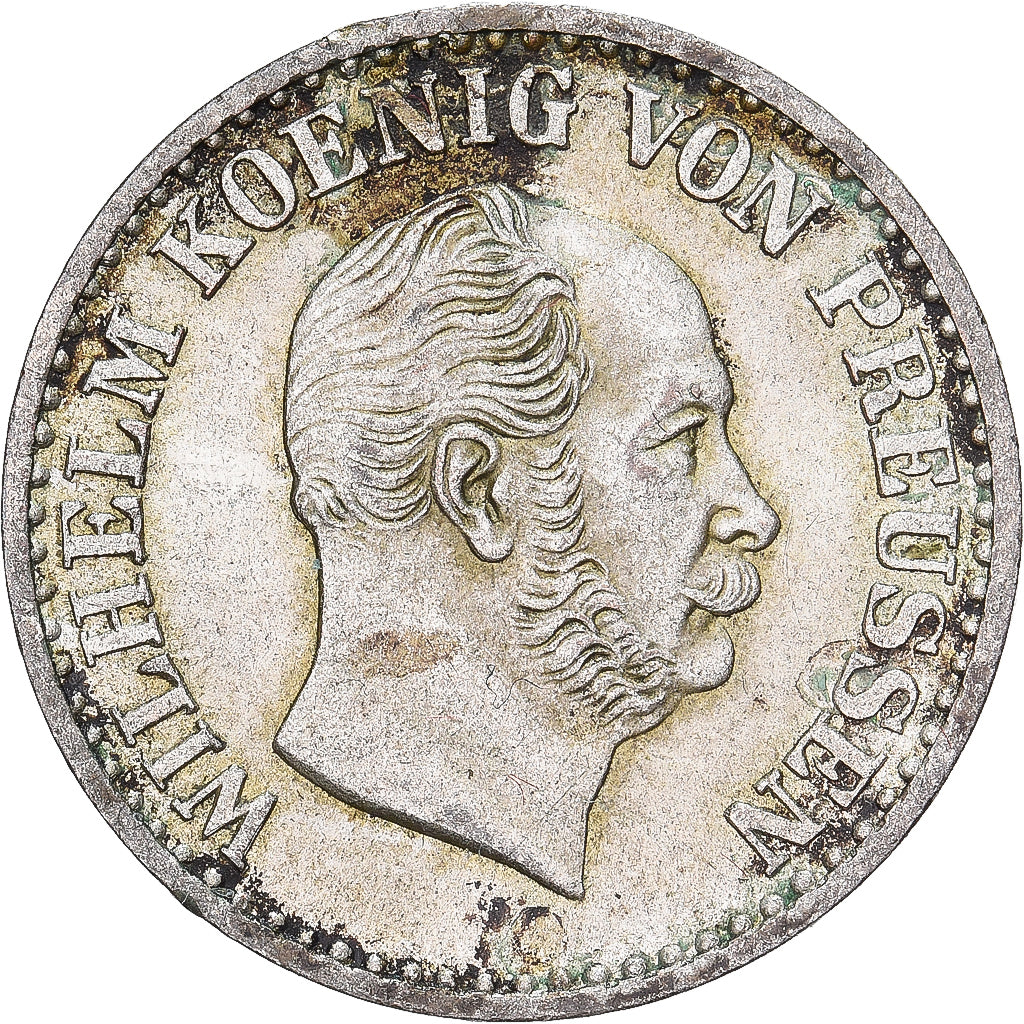 Prússia, Wilhelm I, 1 Silber Groschen, 1869, Frankfurt am Main, Prata