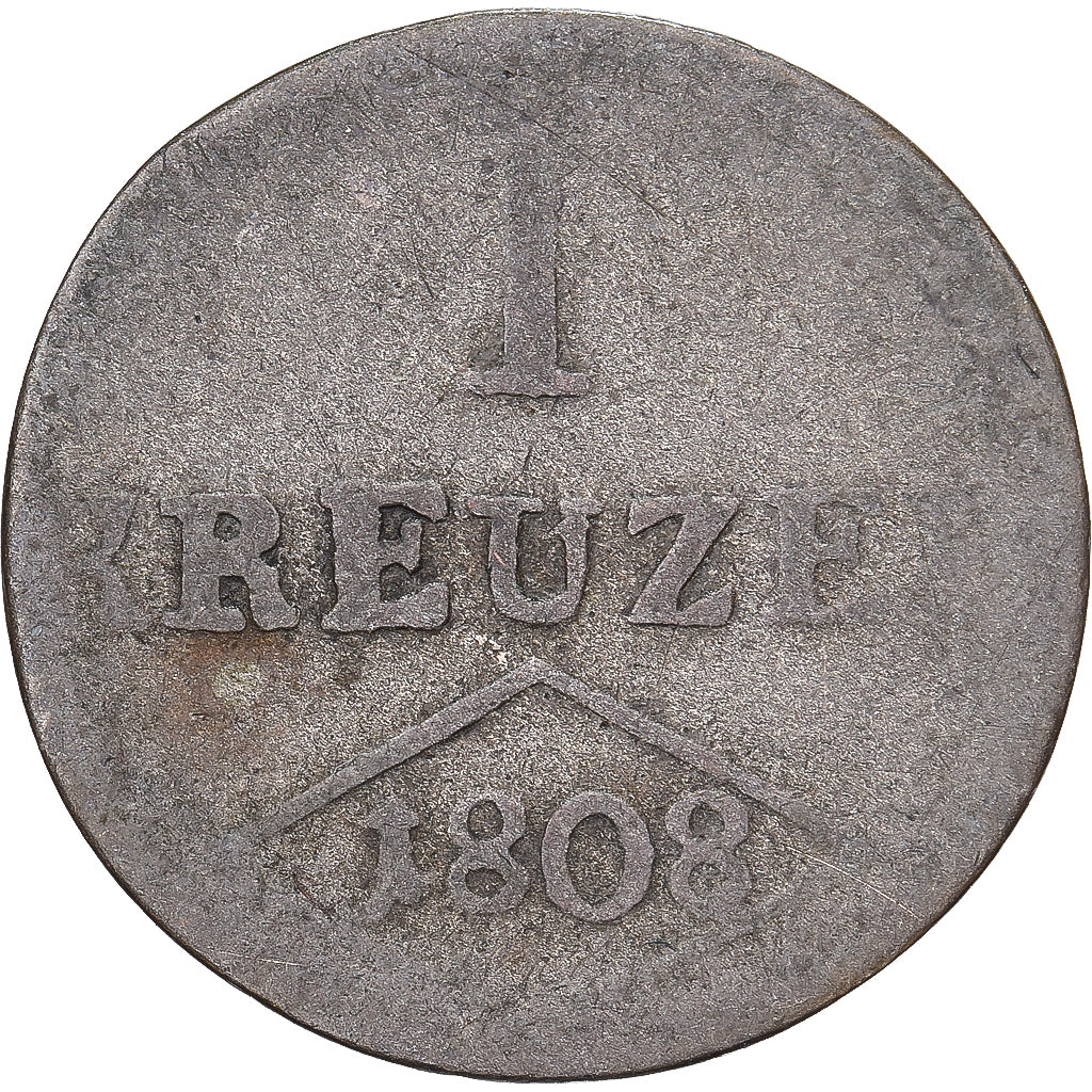 Grand Duchy of Würzburg, Ferdinand I, 1 Kreuzer, 1808, Würzburg, Prata
