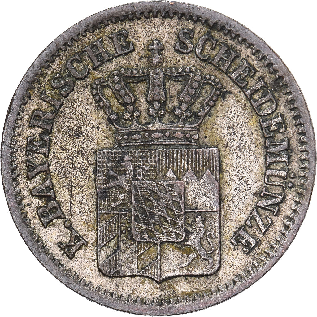 Kingdom of Bavaria, Ludwig II, 1 Kreuzer, 1868, Munich, Silver, EF(40-45)