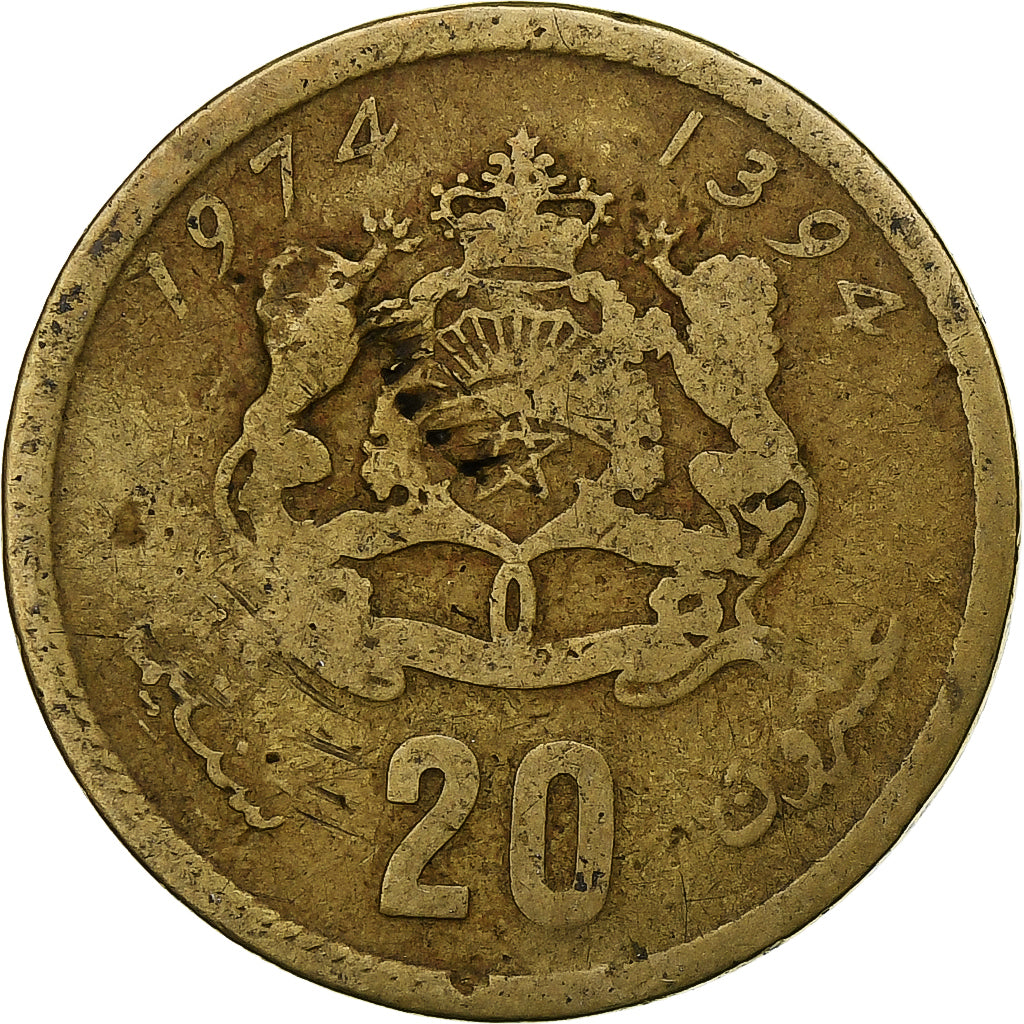Marruecos, 20 Santimat, 1974/AH1394