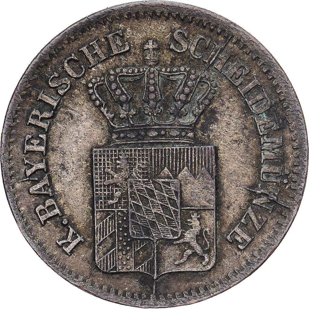 Kingdom of Bavaria, Ludwig II, 1 Kreuzer, 1869, Munich, Prata, EF(40-45), KM:873