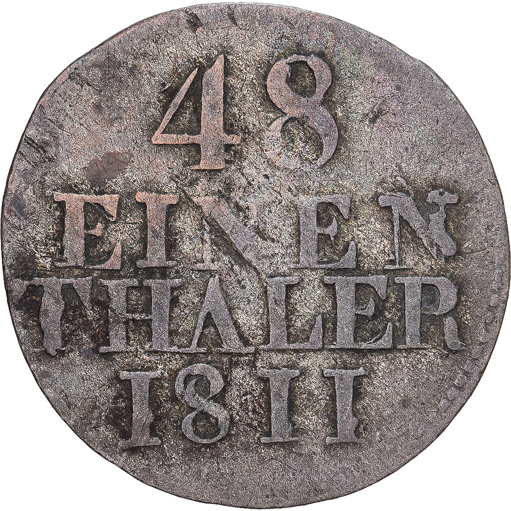 Kingdom of Saxony, Friedrich August I, 1/48 Thaler, 1811, Dresden, Lingote