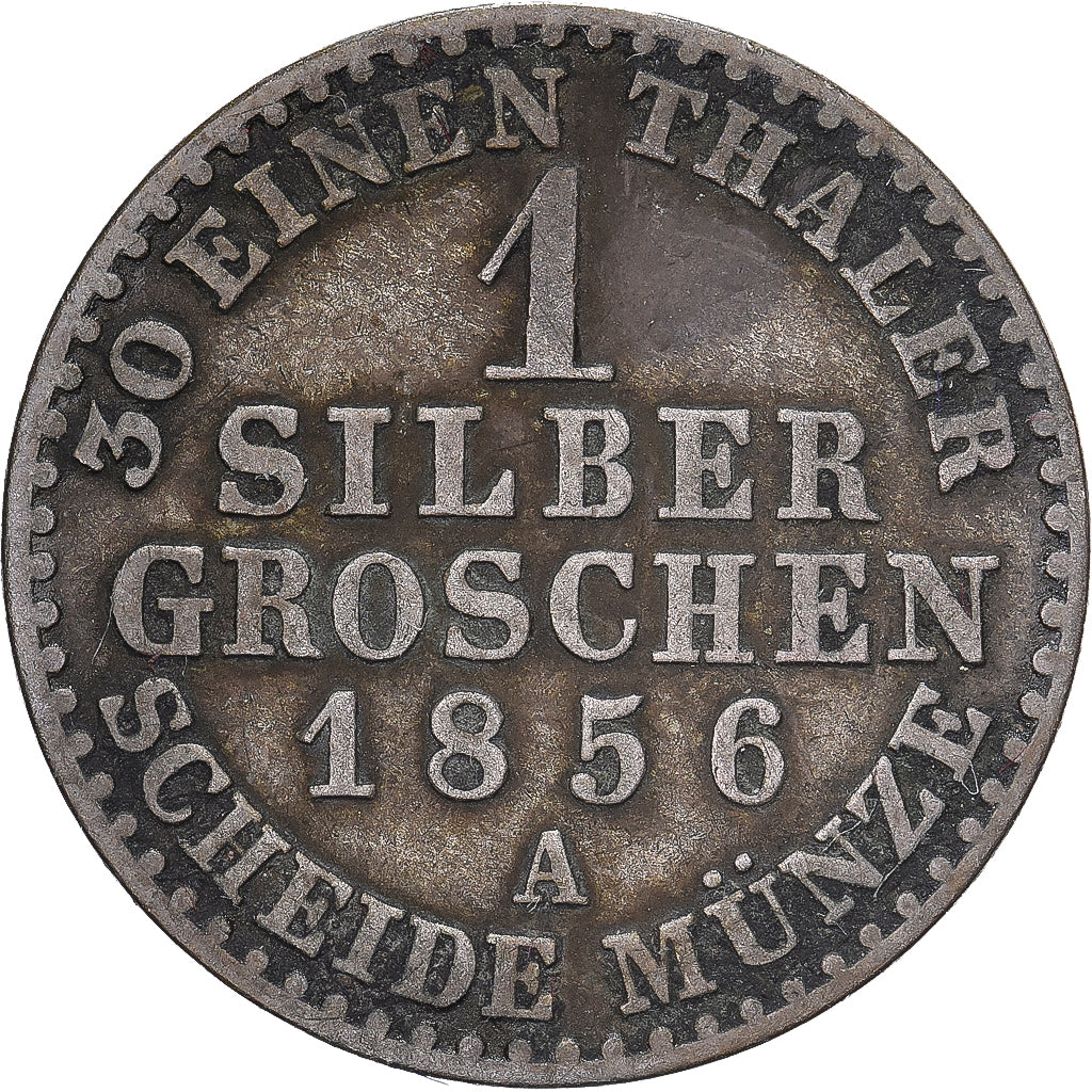 Prússia, Friedrich Wilhelm IV, 1 Silber Groschen, 1856, Berlin, Prata