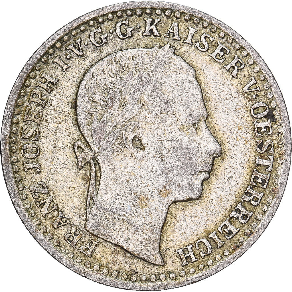 Autriche, François-Joseph Ier, 10 Kreuzer, 1861, Venise, Argent, TTB, KM:2204