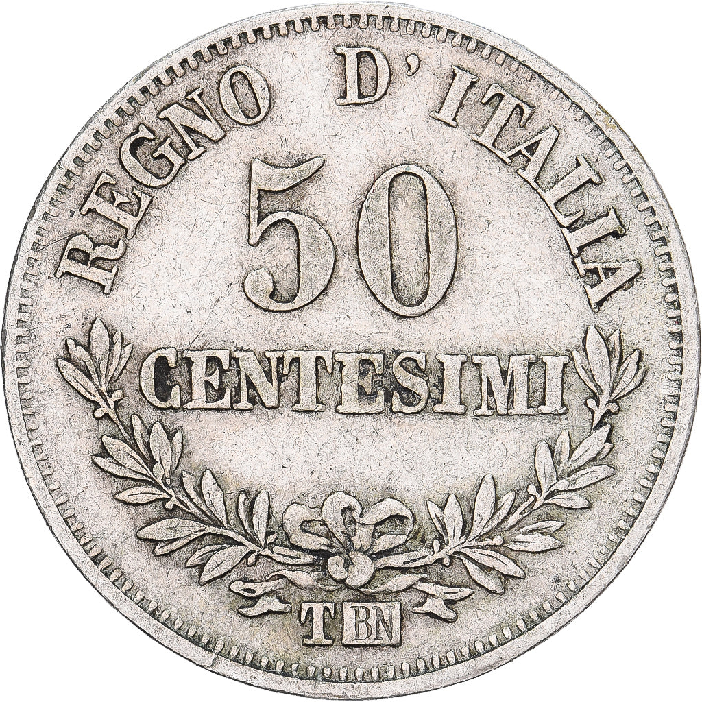 Italien, Vittorio Emanuele II, 50 Centesimi, 1863, Torino, Silber, SS, KM:14.3