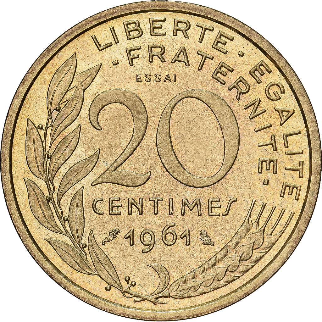 Francia, 20 Centimes, Concours de Dieudonné, 1961, Paris, Pattern