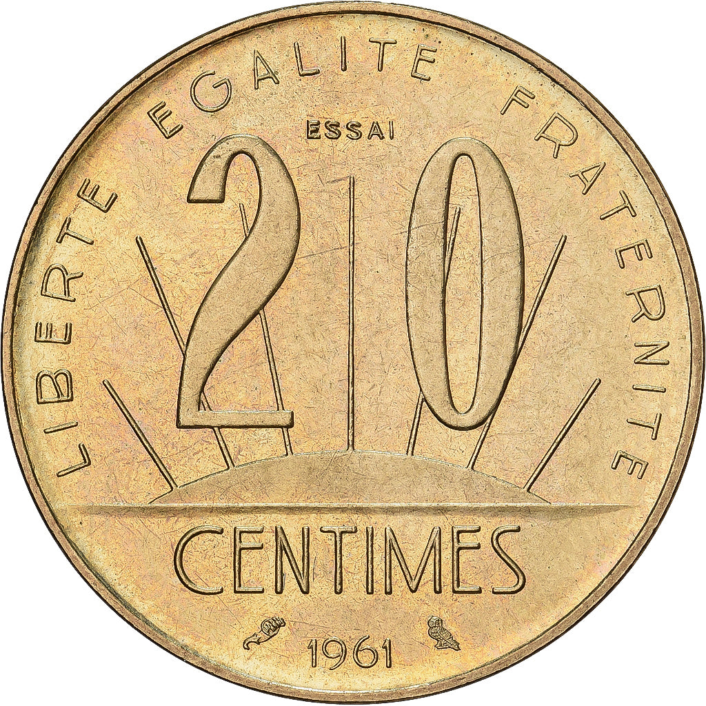 Frankreich, 20 Centimes, Concours de Rousseau, 1961, Paris, Pattern