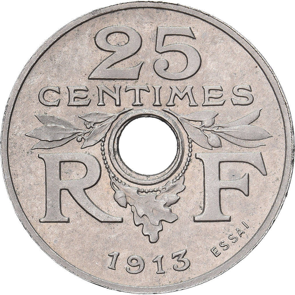 Frankreich, 25 Centimes, Essai de Guis, Petit Module, 1913, Paris, Nickel, UNZ