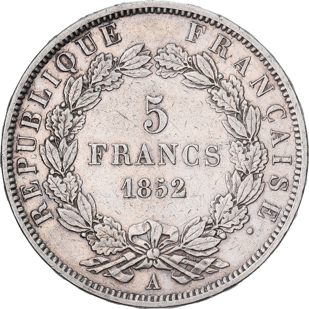 France, Louis-Napoléon Bonaparte, 5 Francs, 1852, Paris, Epreuve, Argent, TB+