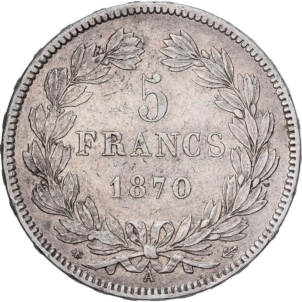 Frankreich, 5 Francs, Cérès, 1870, Paris, Silber, SS+, Gadoury:743