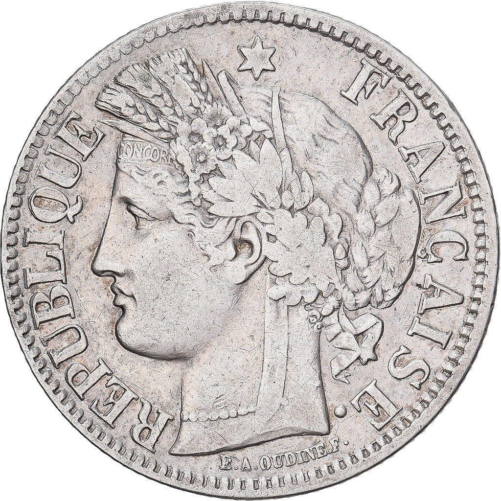 France, 2 Francs, Cérès, 1870, Bordeaux, Argent, TTB, Gadoury:529