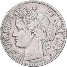 France, 2 Francs, Cérès, 1870, Bordeaux, Silver, EF(40-45), Gadoury:529