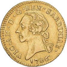 Kingdom of Sardinia, Vittorio Amedeo III, 1/2 Doppia, 1786, Torino, Oro, MBC