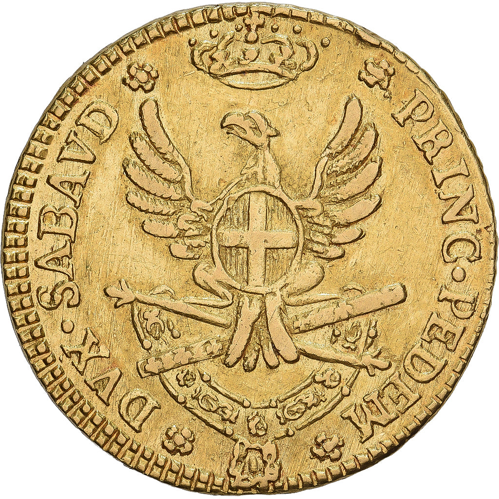 Kingdom of Sardinia, Vittorio Amedeo III, 1/2 Doppia, 1786, Torino, Oro, MBC
