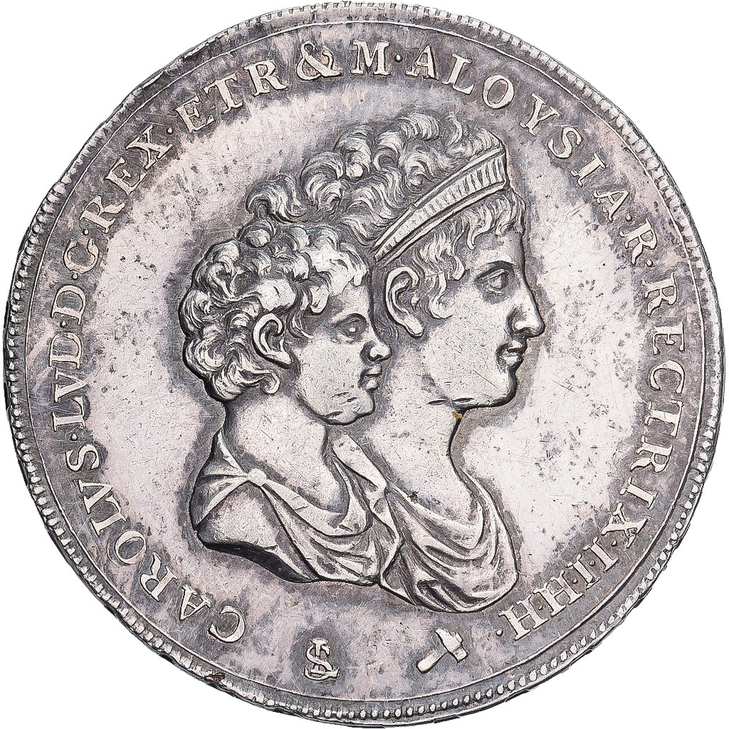 Kingdom of Etruria, Charles Louis, 5 Lire, 1804, Florence, Silber, SS+