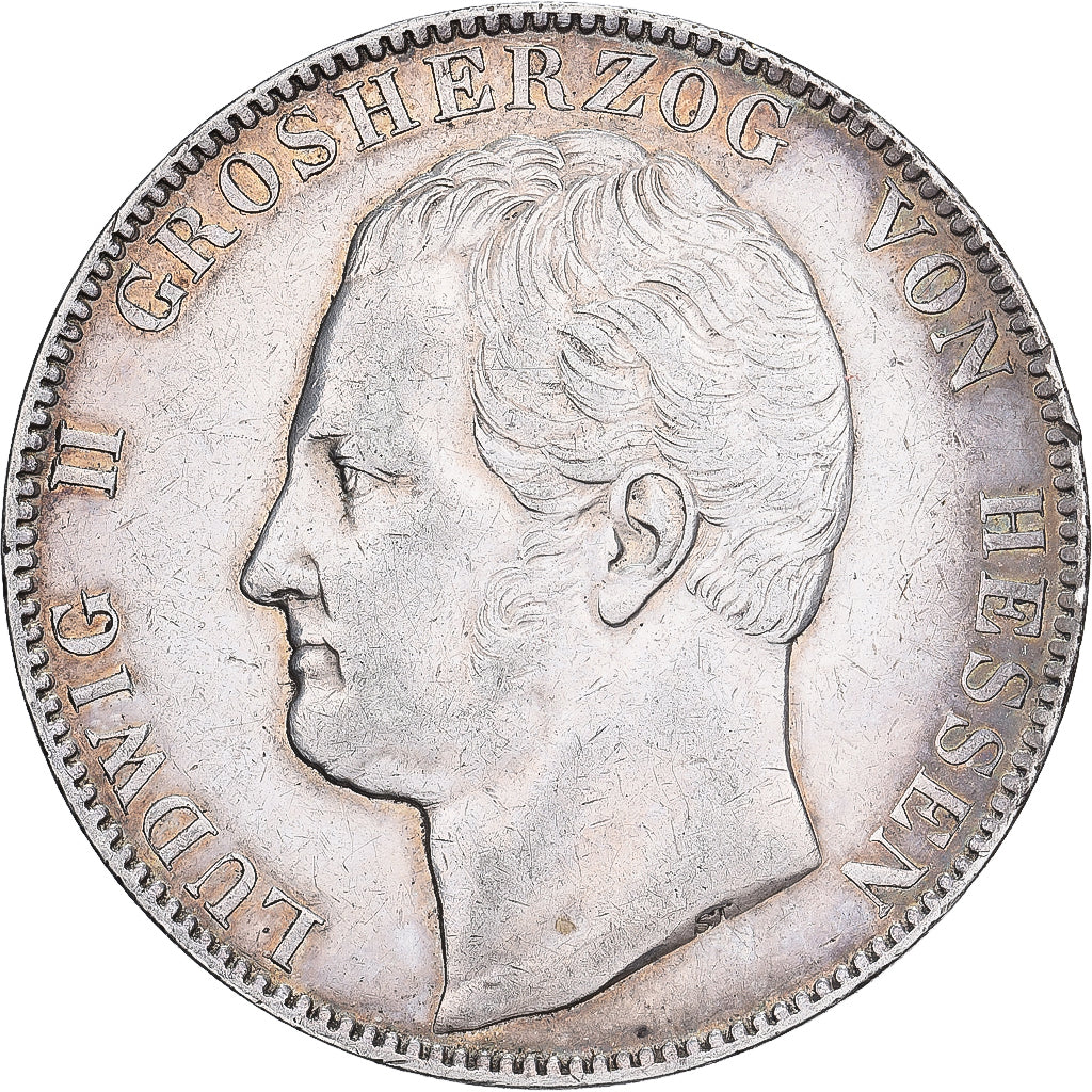 Grand Duchy of Hessen, Ludwig II, 2 Thaler, 1844, Darmstadt, Srebro, EF(40-45)