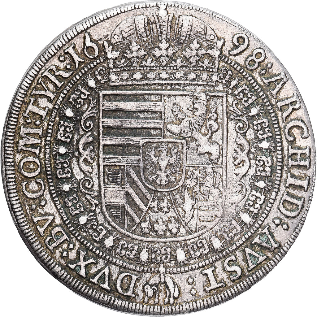 Austria, Leopold I, 1 Thaler, 1698/7, Hall, Srebro, EF(40-45), KM:1303