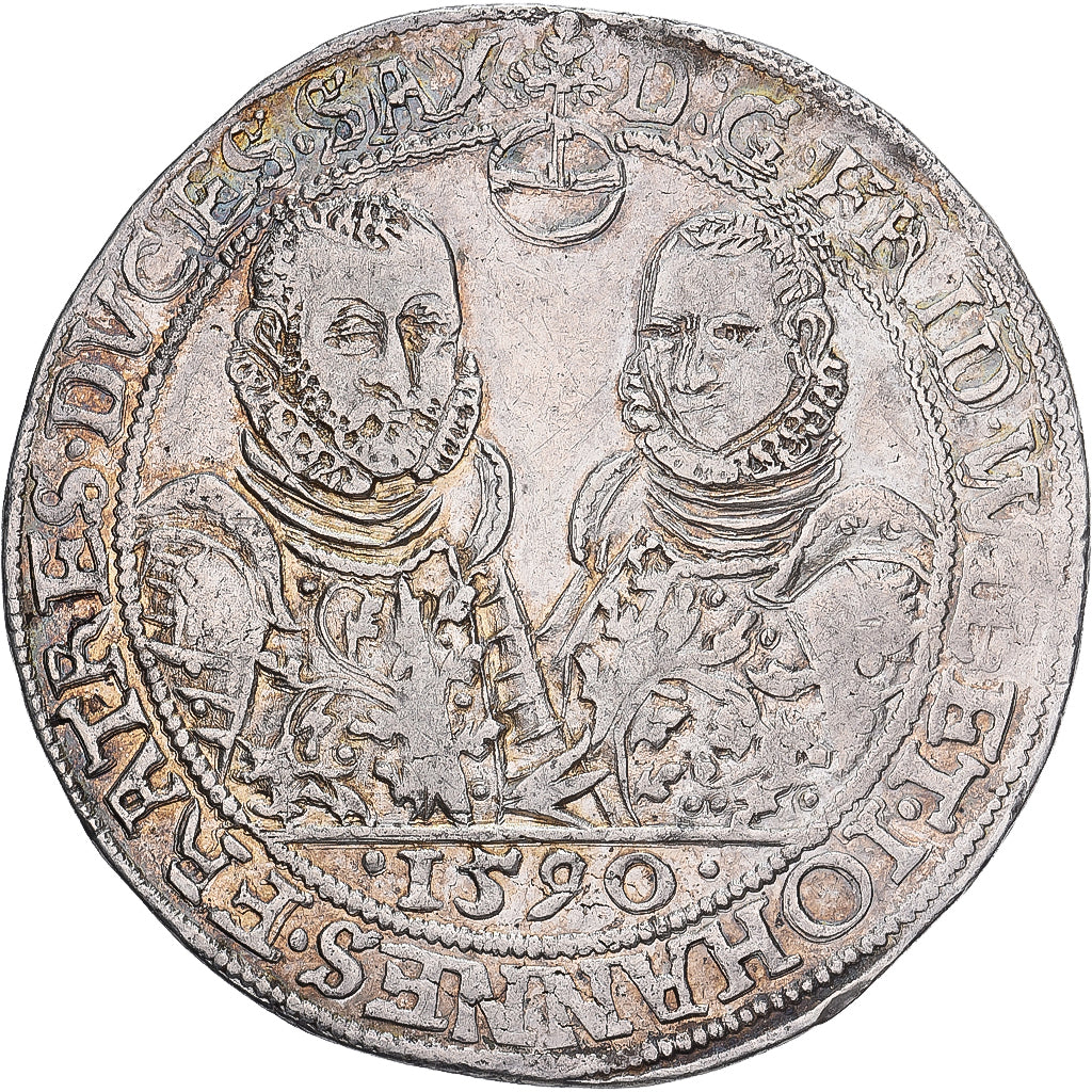 Duchy of Saxe-Weimar, Friedrich Wilhelm I & John II, 1 Thaler, 1590, Saalfeld