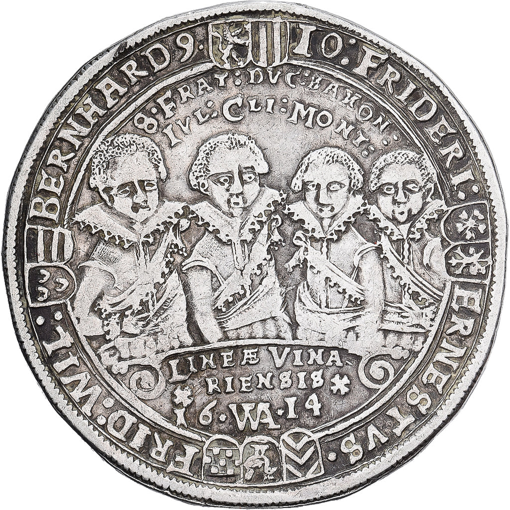 Herzogtum Sachsen-Weimar, John Ernest I, 1 Thaler, 1614, Saalfeld, Silber, SS