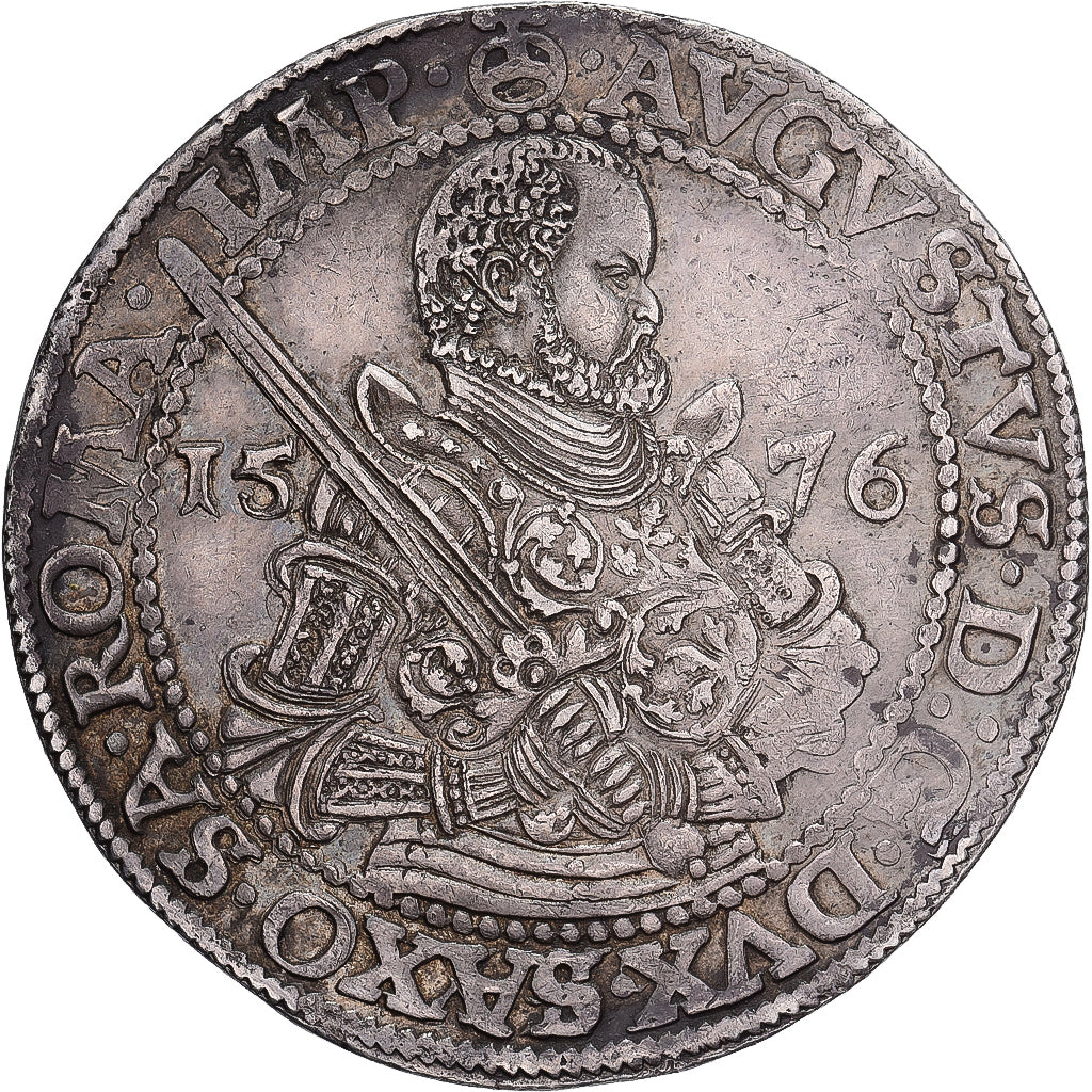 Electorate of Saxony, August I, 1 Thaler, 1576, Dresden, Silber, SS