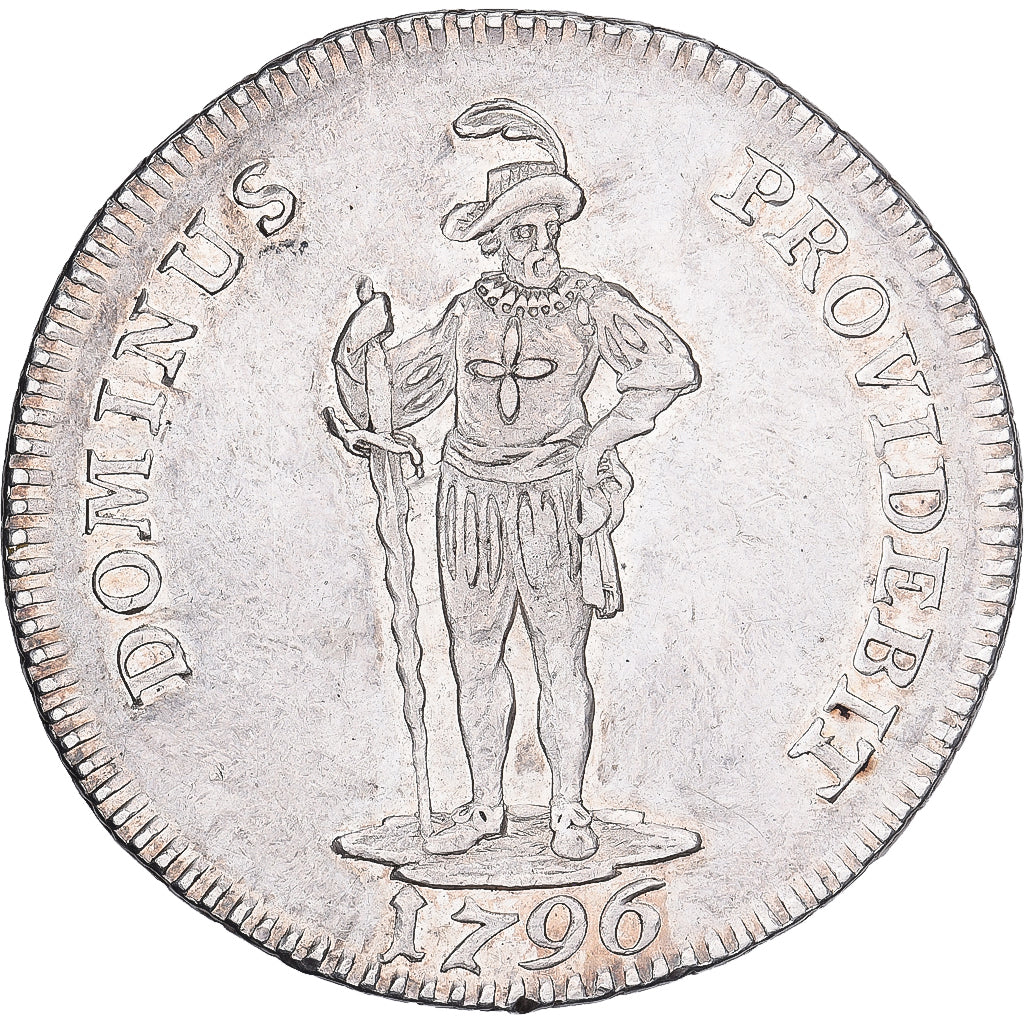 City of Bern, 1/2 Thaler, 1796, Berne, Srebro, AU(55-58), KM:151
