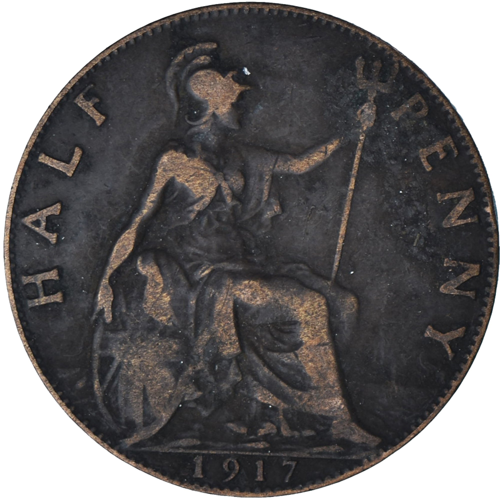 Grã-Bretanha, 1/2 Penny, 1917