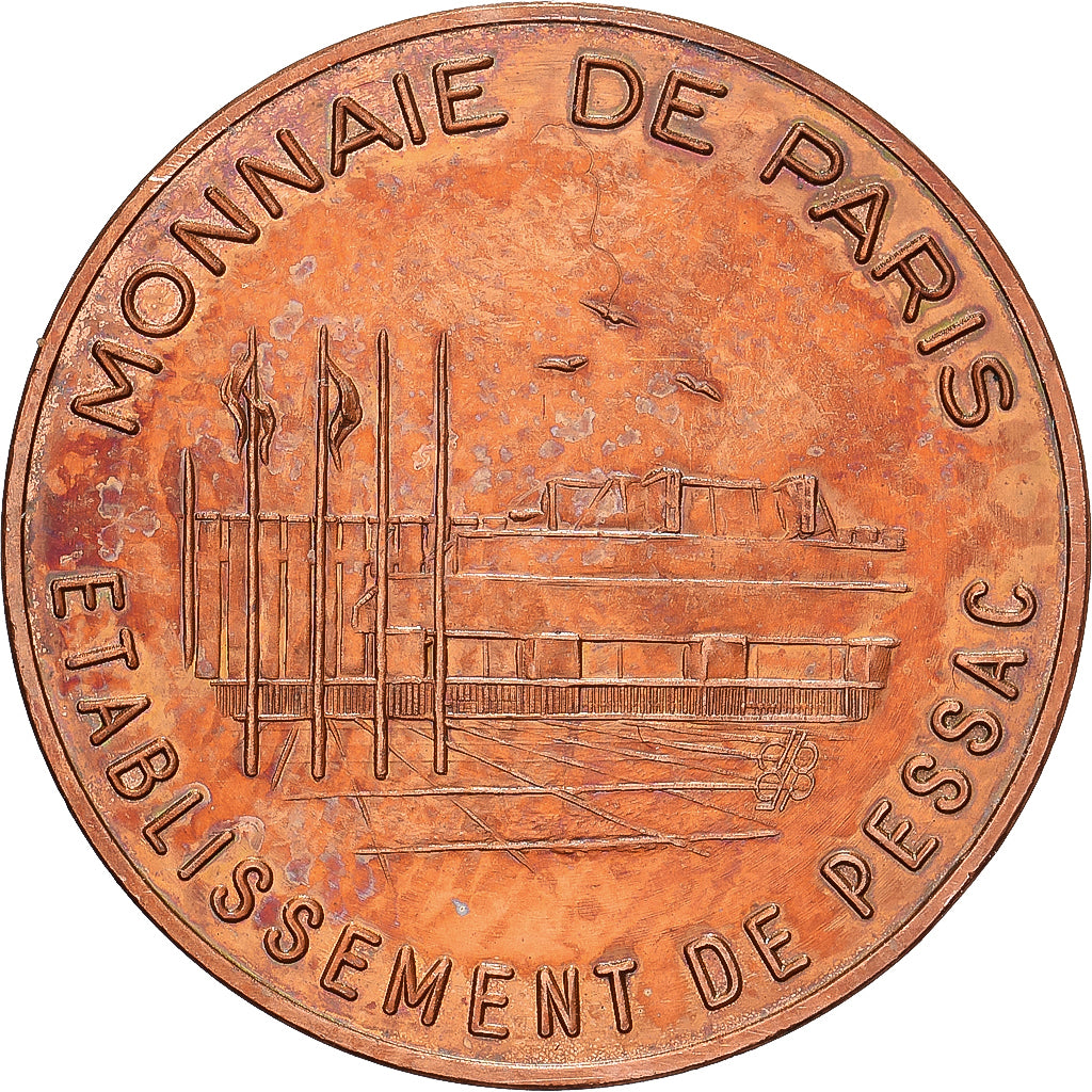 França, 2 Centimes, Essai de frappe, Pessac, Aço Cromado a Cobre, AU(55-58)