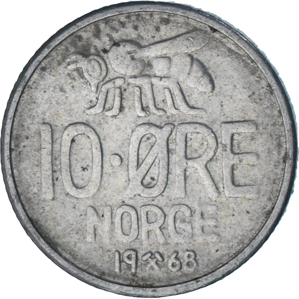 Noruega, 10 Öre, 1968