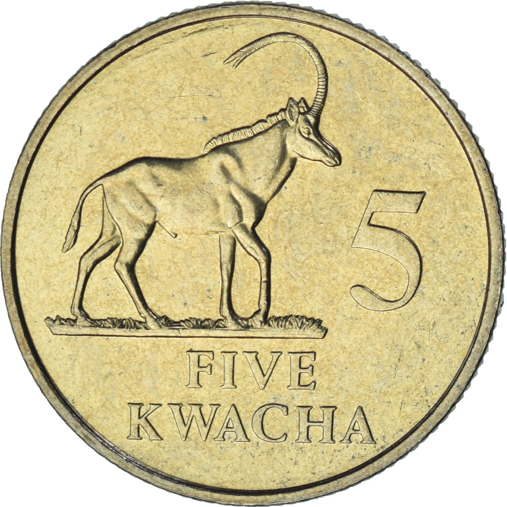 Zambia, 5 Kwacha, 1992