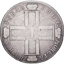 Russia, Peter I, 1 Rouble, 1801, Saint Petersburg, Argento, MB
